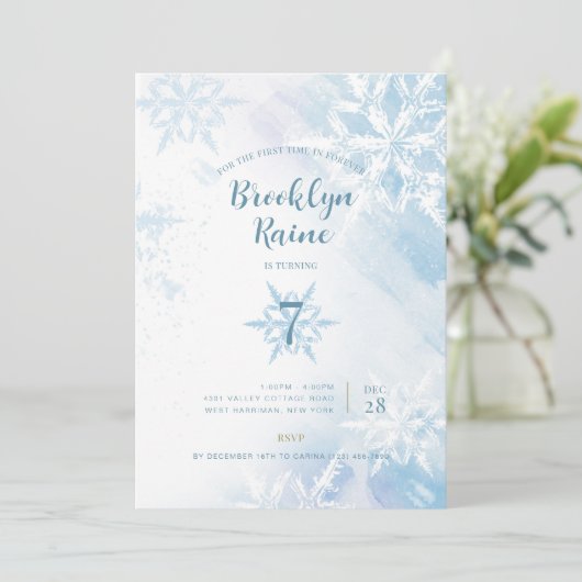 Bevroren uitnodiging van de Birthday Party (Staand voorkant)