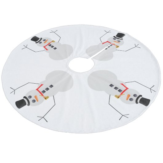 Bevroren van de Snowman Tree Skirt Fleece Kerstboom Rok (Gekanteld)