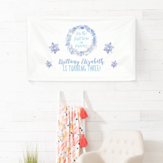 Bevroren Verjaardag Achtergrond Elke leeftijd Bevr Spandoek (Insitu)