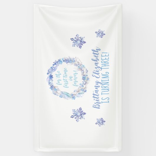 Bevroren Verjaardag Achtergrond Elke leeftijd Bevr Spandoek (Verticaal)