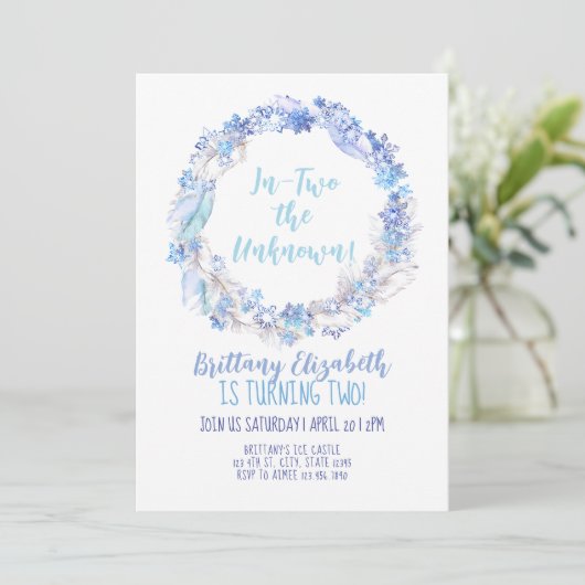 Bevroren Verjaardag Nodig 2e Verjaardag Bevroren U Kaart (Staand voorkant)