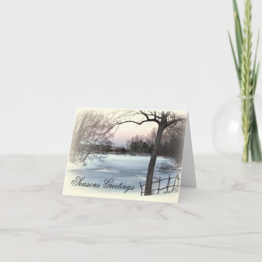 Bevroren Vijver Feestdagen Kaart (Voorkant)