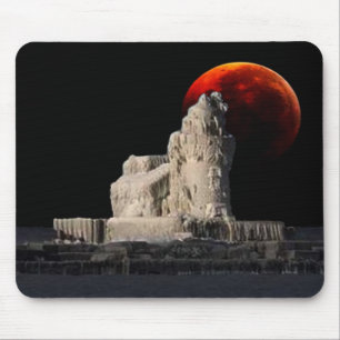 Bevroren vuurtoren met Eclipse Muismat