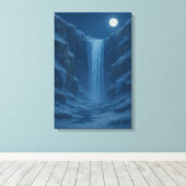 bevroren waterval klif canvas afdruk (Insitu (Houten vloer))