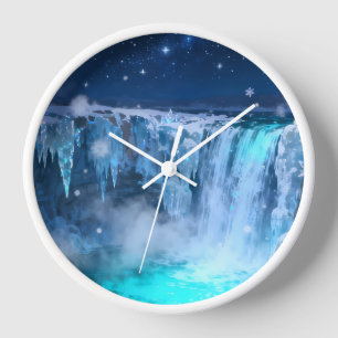 Bevroren Waterval Wandklok