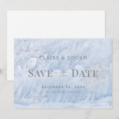 Bevroren Winter Zilveren Sneeuwvlokken Save the Da Kaart (Voorkant / Achterkant)