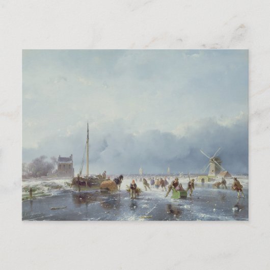 Bevroren winterscène briefkaart (Voorkant)