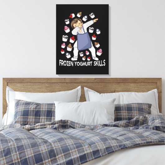 Bevroren yoghurt liefhebber yogu bevroren yoghurt canvas afdruk (Insitu (Slaapkamer))