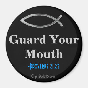 Bewaak je mond gotGod316.com Schrift Magneet
