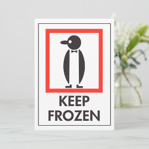 Bewaar Bevroren Pinguïn Grappig Bord Kaart