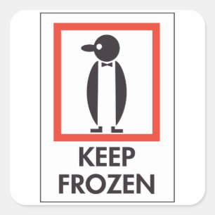 Bewaar Bevroren Pinguïn Grappig Bord Vierkante Sticker