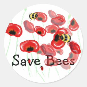 Bewaar Bijen en je redt jezelf Bee art stickers