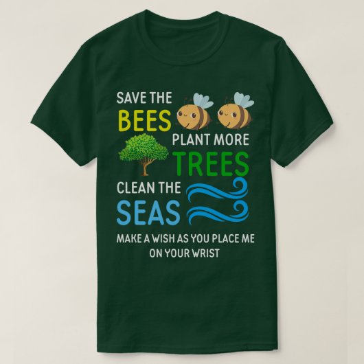 Bewaar bijenbomen en SeasKlimaatverandering T-shirt (Design voorkant)