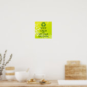 BEWAAR CALM EN krijg je groene op Canvas afdrukken Poster (Keuken)