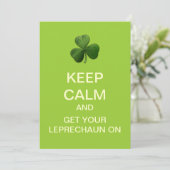 BEWAAR CALM EN LEPRECHAUN OP Aangepaste uitnodigin Kaart (Staand voorkant)