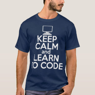 BEWAAR CALM LEARN CODE Funny Coding Meme Gift T-shirt