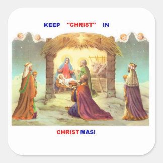 BEWAAR CHRISTUS IN KERST STICKERS