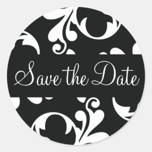 Bewaar de Date Leaf Flourish Envelope Sticker Seal