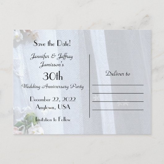 Bewaar de datum 30e Jubileum Aankondiging (Achterkant)