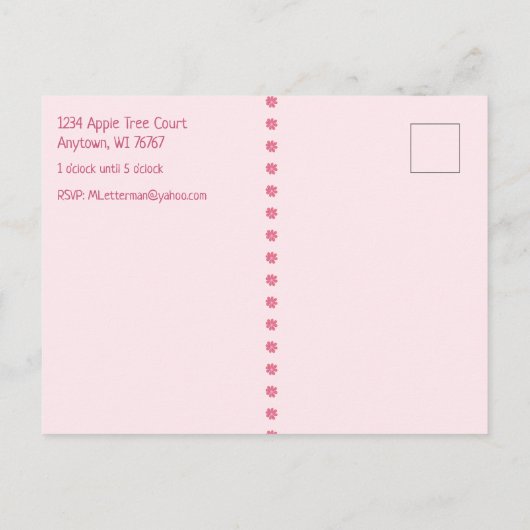 Bewaar de datum 4e verjaardag voor een meisje aankondigingskaart (Achterkant)