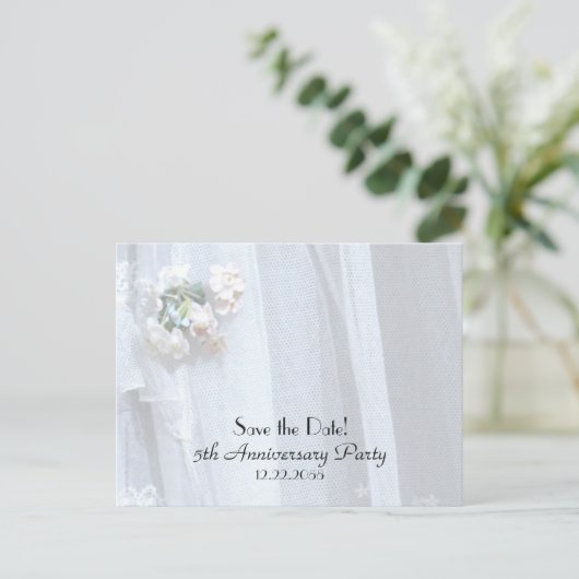 Bewaar de datum 5e bruiloft Jubileum Aankondiging (Staand voorkant)