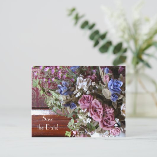 Bewaar de datum 75e Verjaardagsfeestje Bloemen Aankondigingskaart (Staand voorkant)