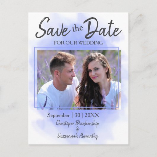 Bewaar de datum aangepaste foto eenvoudige trouwer aankondigingskaart (Voorkant)