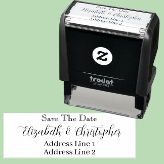 Bewaar de datum aangepaste naam retouradres zelfinktende stempel