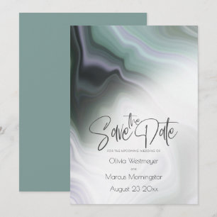 Bewaar de datum Abstract Stof Sage Bleke Violet Kaart