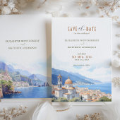 Bewaar de datum Amalfi Coast Italië Bestemming Kaart