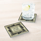 Bewaar de datum Art Deco Champagne Gold Gatsby Gla Glazen Onderzetter (Schuin)