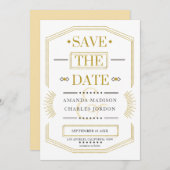 Bewaar de datum Art-deco geometrisch frame Kaart (Voorkant / Achterkant)