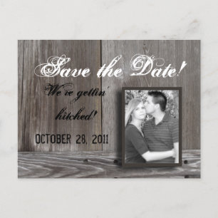 Bewaar de datum Barn Wood briefkaart