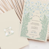 Bewaar de datum Blauwgroen Blauw Wit Cream Kaart