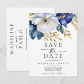 Bewaar de datum bloemenbruiloft briefkaart aankond (Voorkant / Achterkant)