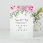 Bewaar de datum bloemige trouwgroen kalender save the date (Staand voorkant)