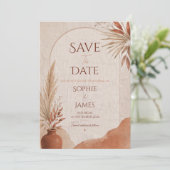 Bewaar de datum boho terracotta save the date (Staand voorkant)