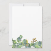 Bewaar de datum botanische eucalyptus + madeliefth save the date (Achterkant)