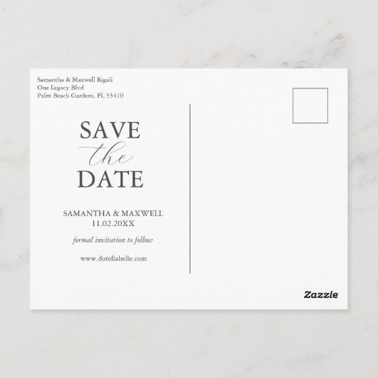 Bewaar de datum Briefkaart Waterverf Floral (Achterkant)