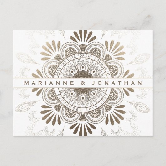 Bewaar de datum Briefkaarten White & Gold Folie Ma (Voorkant)