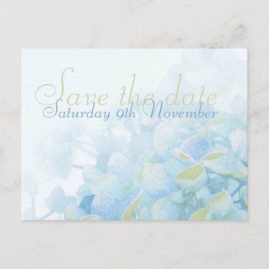 Bewaar de datum bruiloft hortensia briefkaarten (Voorkant)