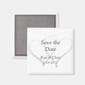 Bewaar de datum Bruiloft magneten twee harten (Voorkant / Achterkant)