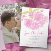 Bewaar de datum bruiloft roze bloesem save the date