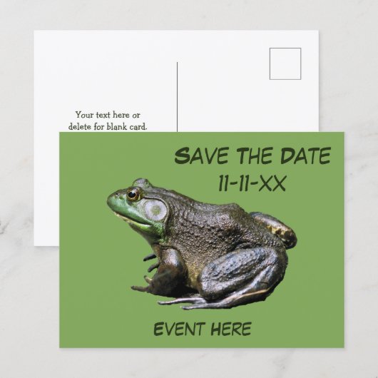 Bewaar de datum Bullfrog Natuur Briefkaart (Voorkant / Achterkant)