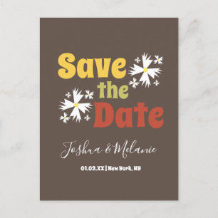 Bewaar de datum Daisy Groovy bloem Briefkaart