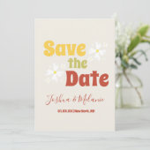 Bewaar de datum Daisy Groovy bloemen uitnodiging  (Staand voorkant)