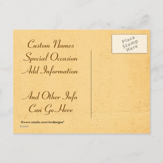 Bewaar de datum! Damask Invitation Briefkaarten (Achterkant)