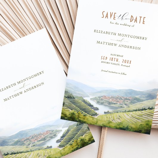 Bewaar de datum Douro Valley Portugal Bestemming Kaart