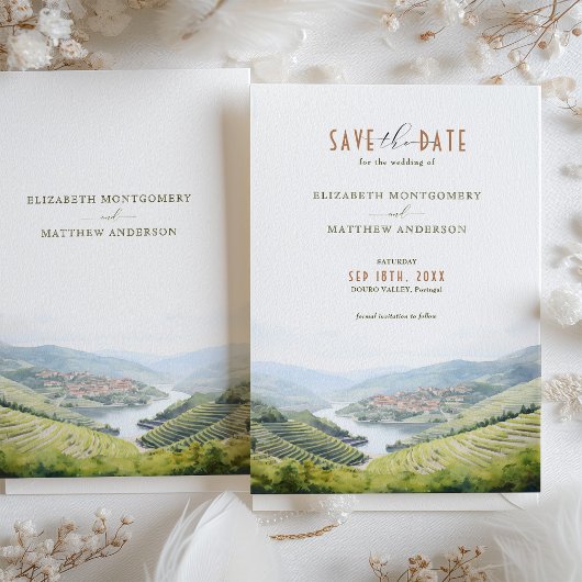 Bewaar de datum Douro Valley Portugal Bestemming Kaart