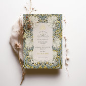 Bewaar de datum Dusty Blue Muslim Islamic Morris Folie Uitnodiging